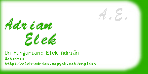adrian elek business card